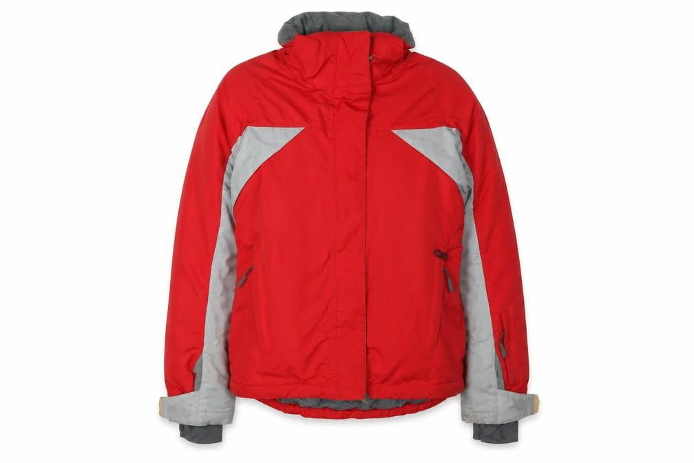 Topshop Women's Red Ski Jacket, Size 12, Full Zip, Hooded