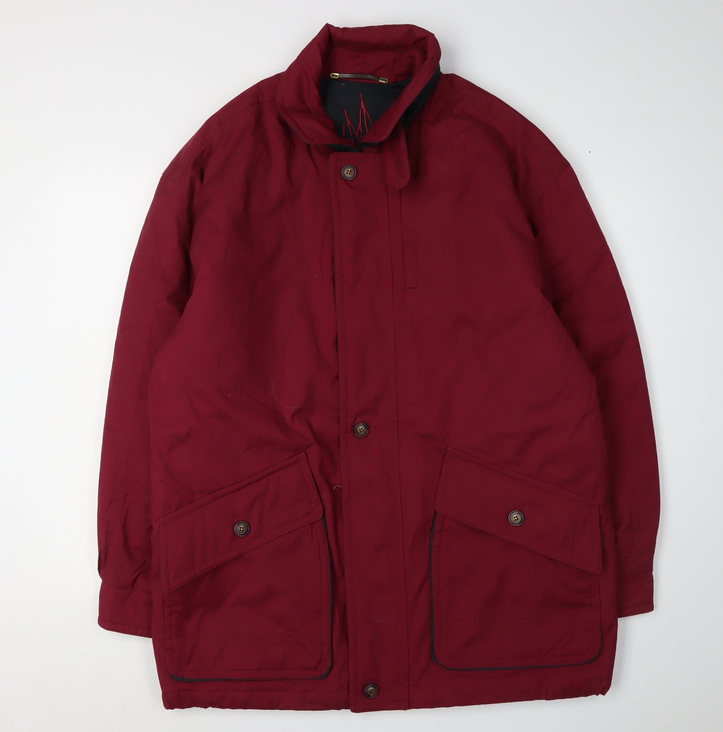 La Moda Men's Red Parka Jacket - L, Casual & Stylish