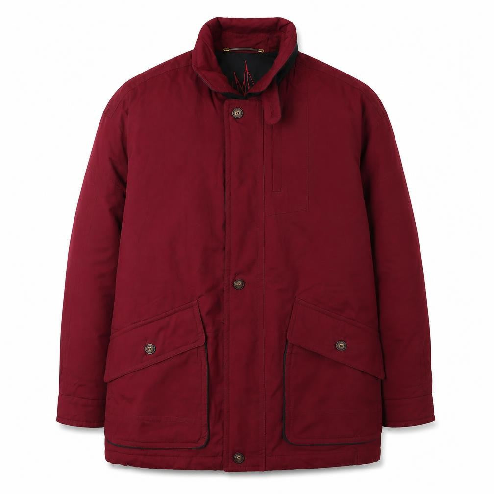 La Moda Men's Red Parka Jacket - L, Casual & Stylish