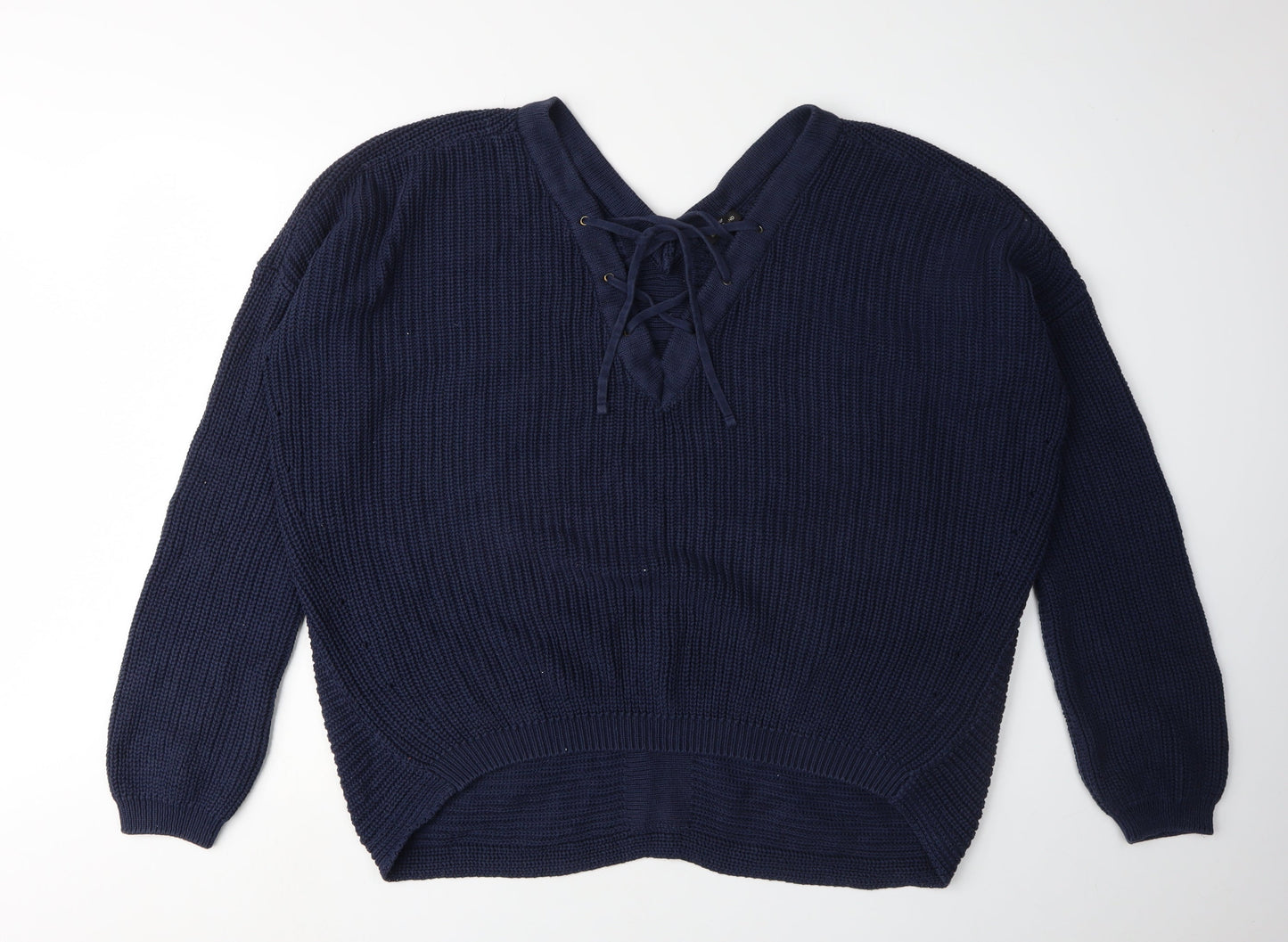 River Island Women's Blue V-Neck Pullover Jumper, Size 12
