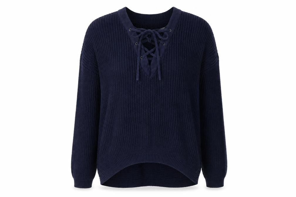 River Island Women's Blue V-Neck Pullover Jumper, Size 12