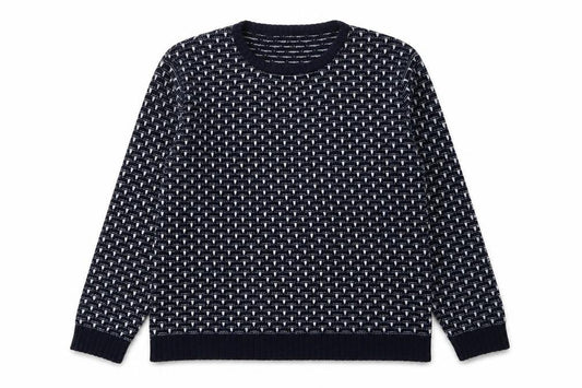 Brave Soul Men's Black Geometric Pullover Jumper L