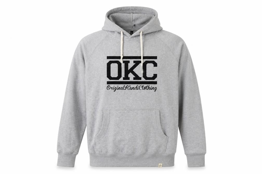 Kandi Clothing Men's Grey Pullover Hoodie - Logo, Size L