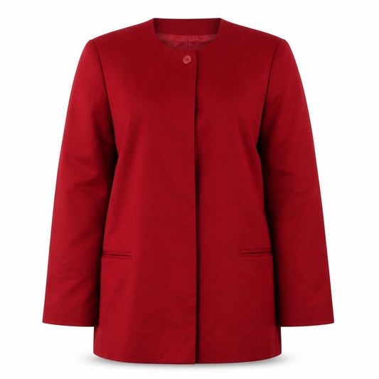 Leslie Fay Women Red Wool Single-Breasted Blazer Size 10