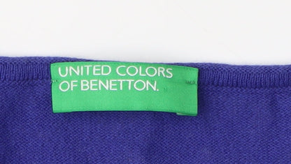 Benetton Women's Blue Pullover Jumper, M, Casual Knit