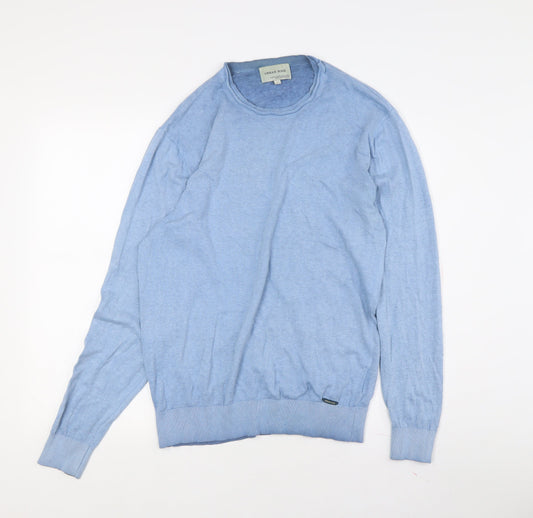 Urban Ring Men's Blue Long Sleeve Crew Neck T-Shirt - L