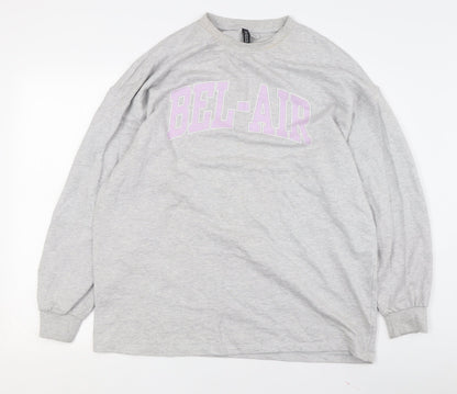 H&M Womens Divided Grey Pullover Sweatshirt, L