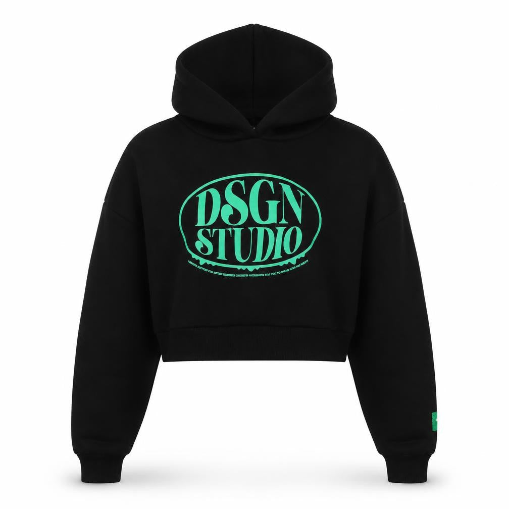 Boohoo Women's Black Logo Pullover Hoodie M