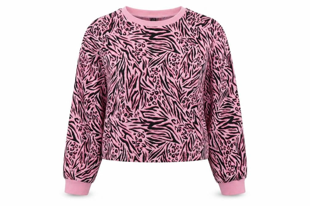 Divided Women's Pink Animal Print Pullover Sweatshirt M