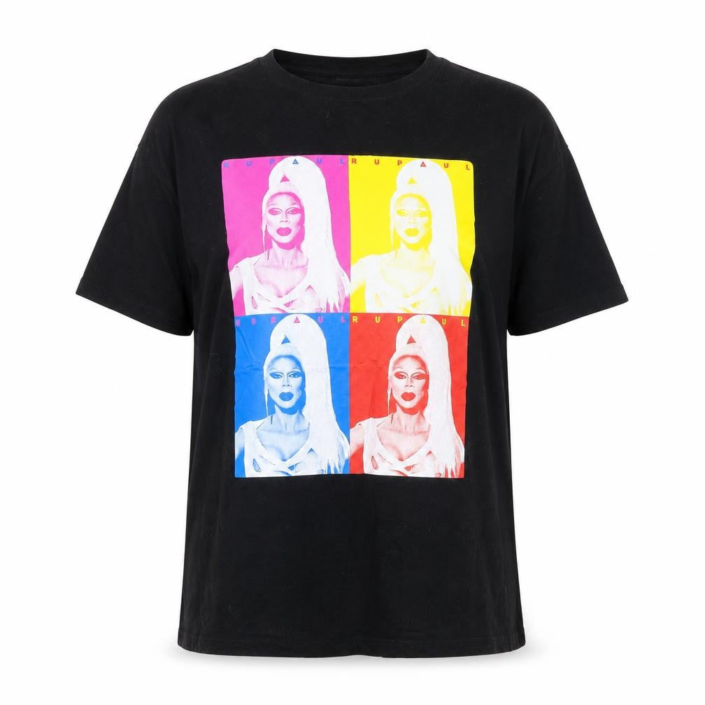 RuPaul Unisex Black Pop Art T-Shirt Size S