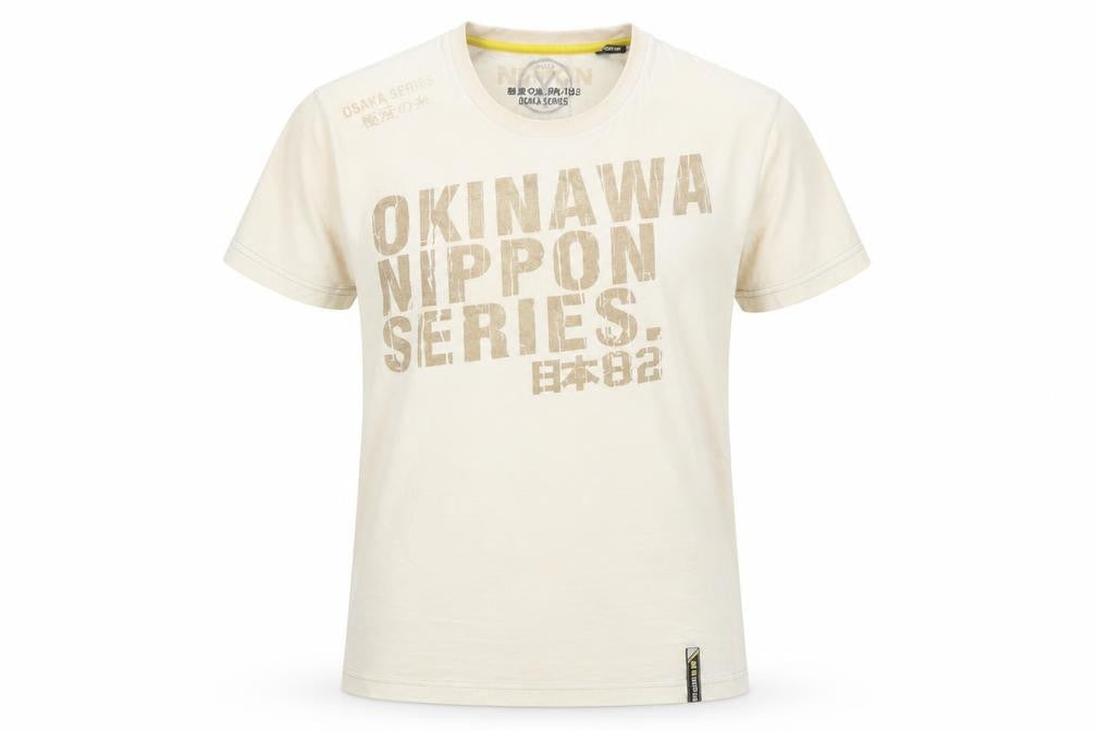 Nippon Women's Beige T-Shirt Medium Crew Neck Casual