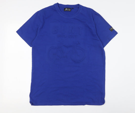 Belgium Factory Men's Blue Short Sleeve T-Shirt