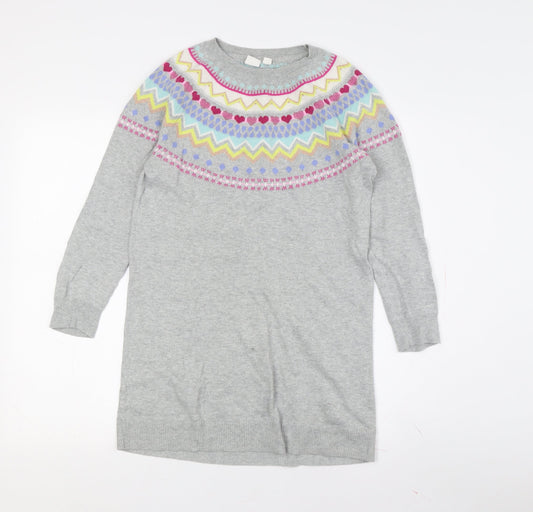 GAP Kids Grey Fair Isle Knit Dress for Girls L