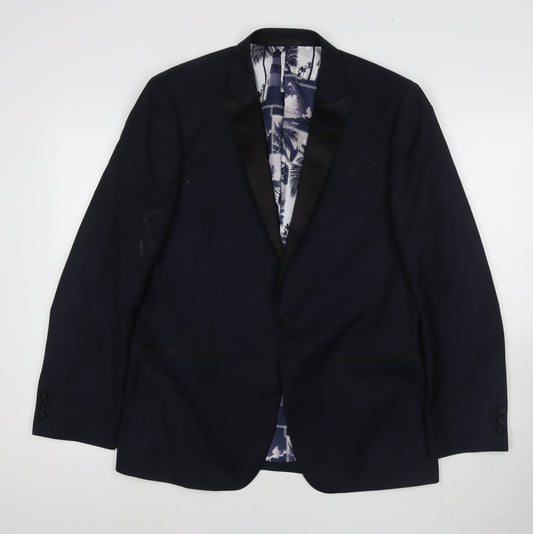 Greenwoods Men's Black Tuxedo Blazer, Size 42R, Slim Fit