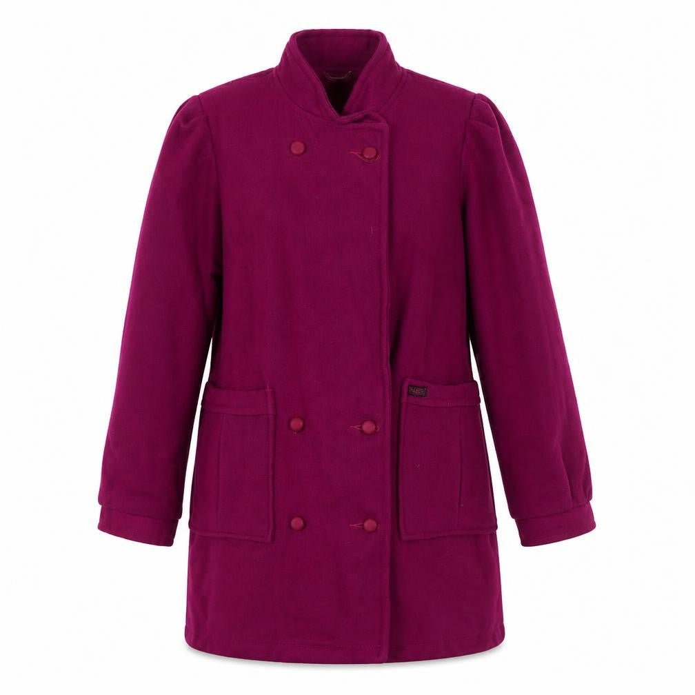 PARIS Women's Purple Wool Mid-Length Coat Size 4