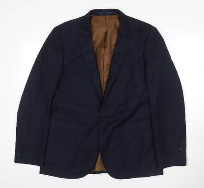 Jeff Banks Men's Blue Blazer Size L, Polyester Viscose