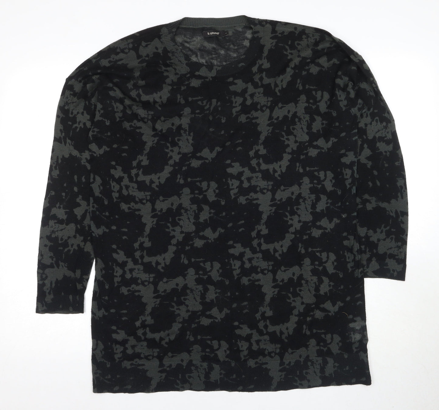 Women's Bunah Black Camouflage Pullover Jumper Size L