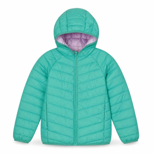 Front view of Marks & Spencer girls’ green puffer jacket 11-12 years