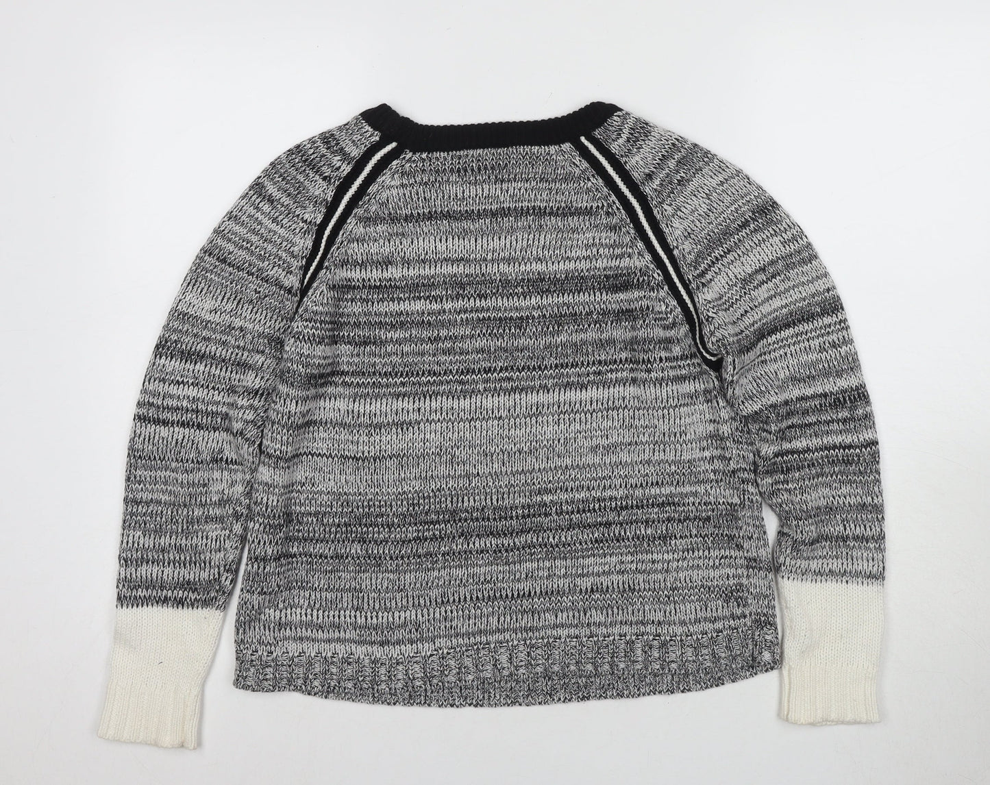 Lilla P Women's Grey Pullover Jumper, Size L, Raglan Sleeve