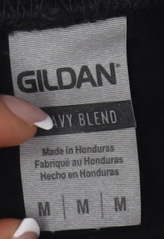 Gildan Men's Black Music Hoodie Medium Pullover
