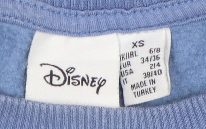 Preloved Disney Unisex Blue XS Stitch Pullover Sweatshirt - Detail
