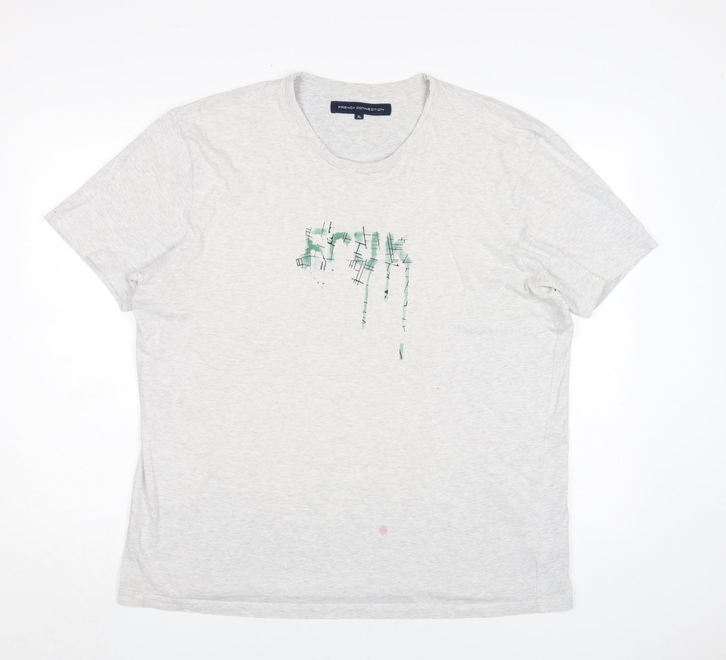 French Connection Men's Grey XL Graphic Cotton T-Shirt