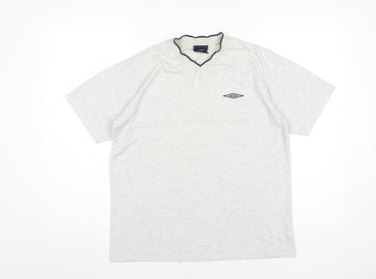 Umbro Boys Grey V-Neck T-Shirt Size 12 - Casual Basic Style