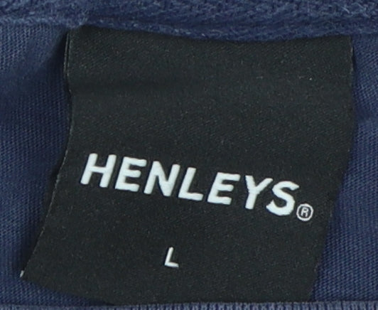 Henleys Men's Blue Colourblock T-Shirt L