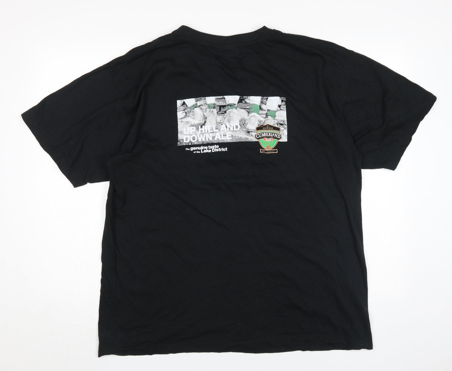 Hanes Men's Black V-Neck Beer Logo T-Shirt XL