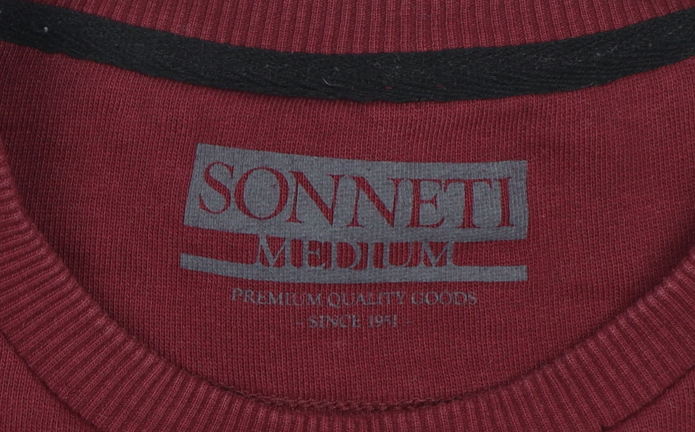 Sonneti Men's Red Graphic Print Pullover Sweatshirt M