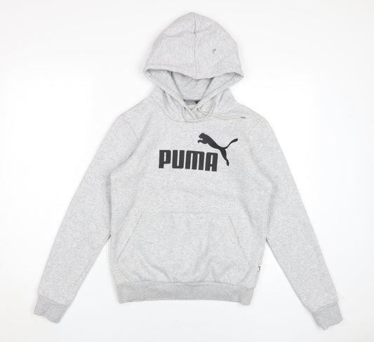 PUMA Grey Unisex Adults Pullover Hoodie Size 8