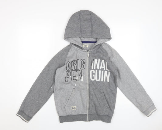 Original Penguin Boys Grey Full Zip Hoodie 12-13 Years