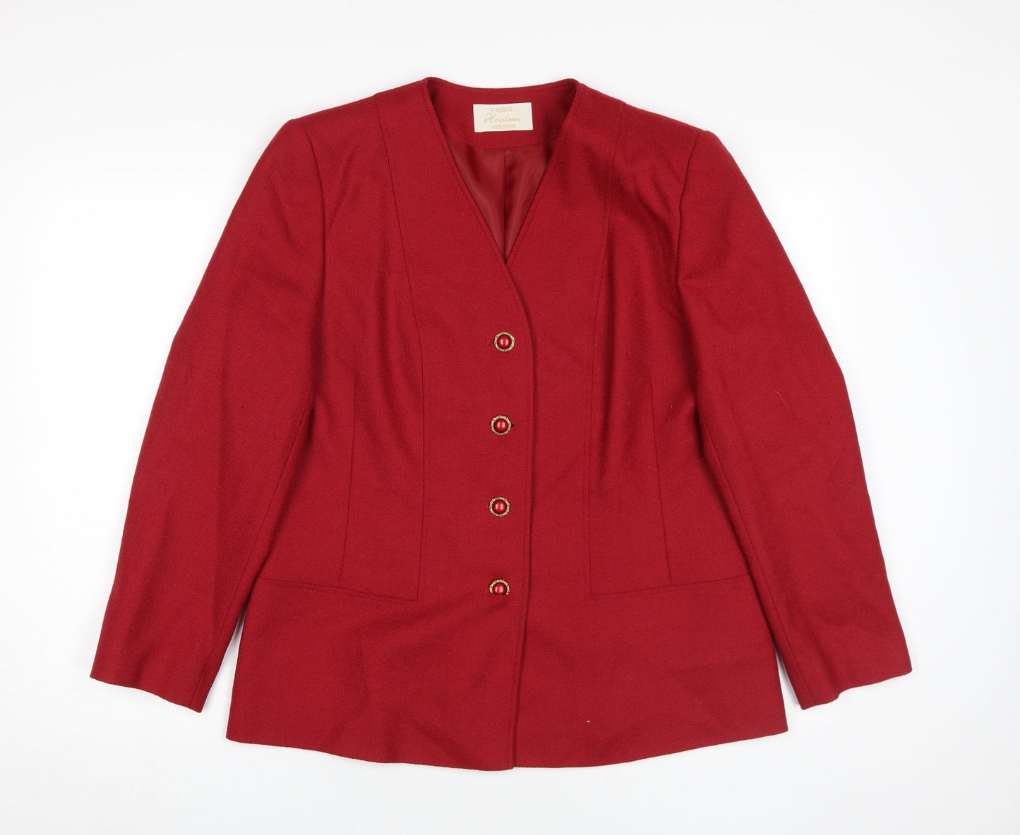 Eastex Women's Red Wool Blazer Size 14 Classic Style
