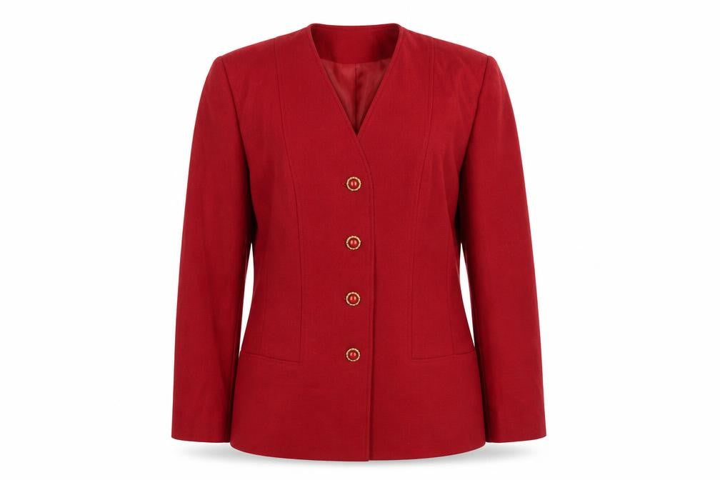 Eastex Women's Red Wool Blazer Size 14 Classic Style