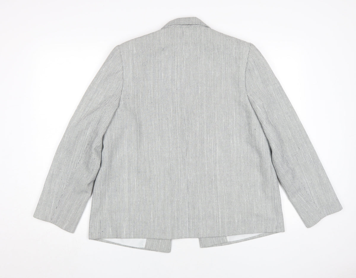 St Michael Women's Grey Blazer Size 14 - Classic Vintage