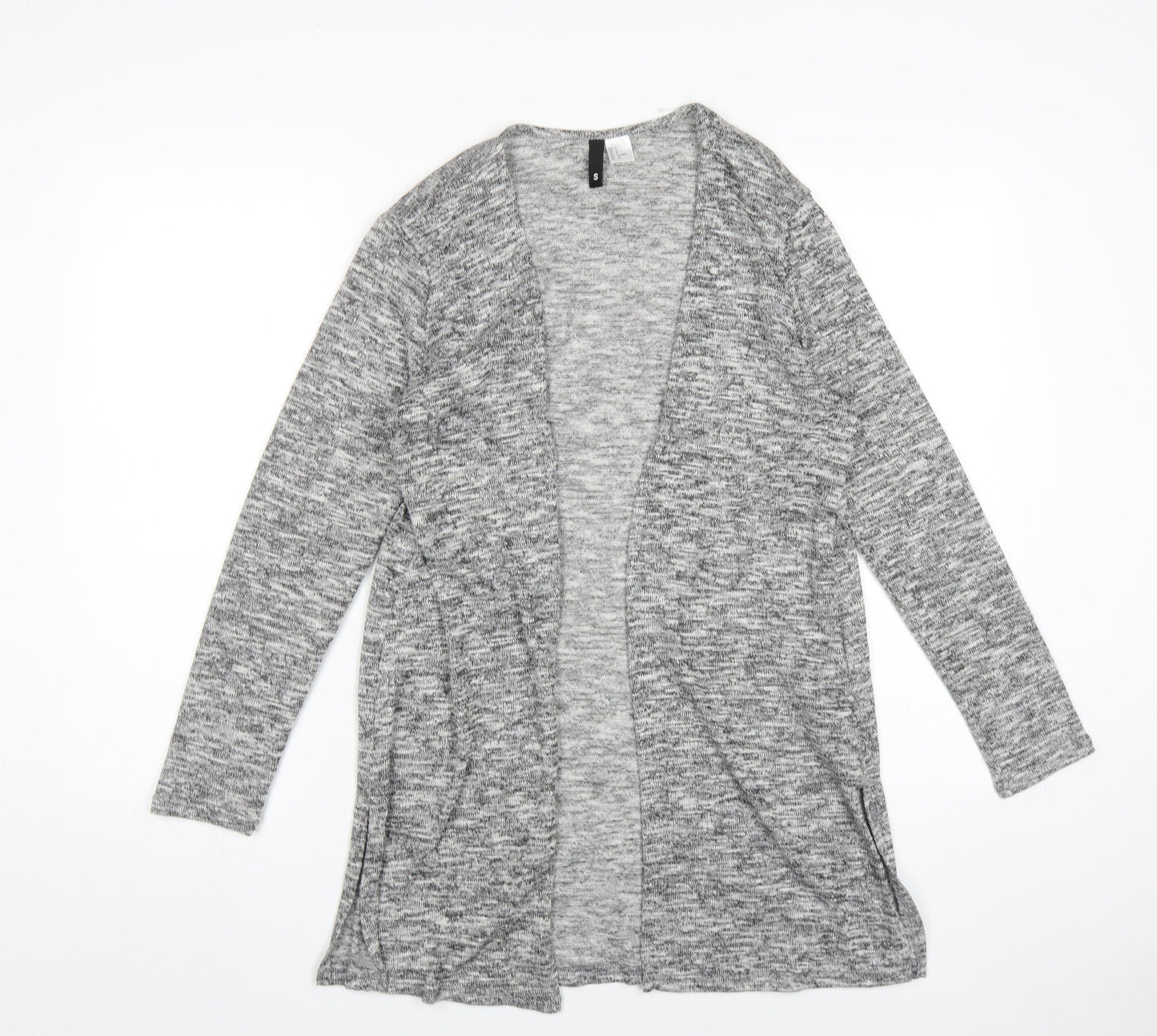 H&M Women Grey Cardigan, Size S, Open-Knit Casual