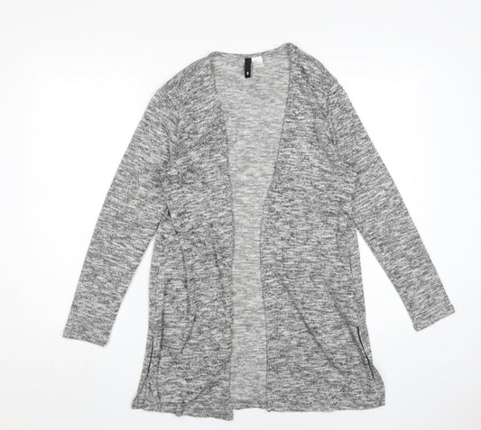 H&M Women Grey Cardigan, Size S, Open-Knit Casual
