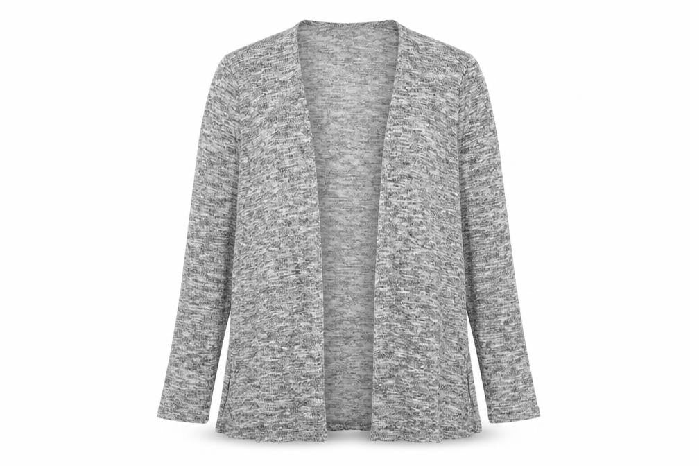 H&M Women Grey Cardigan, Size S, Open-Knit Casual