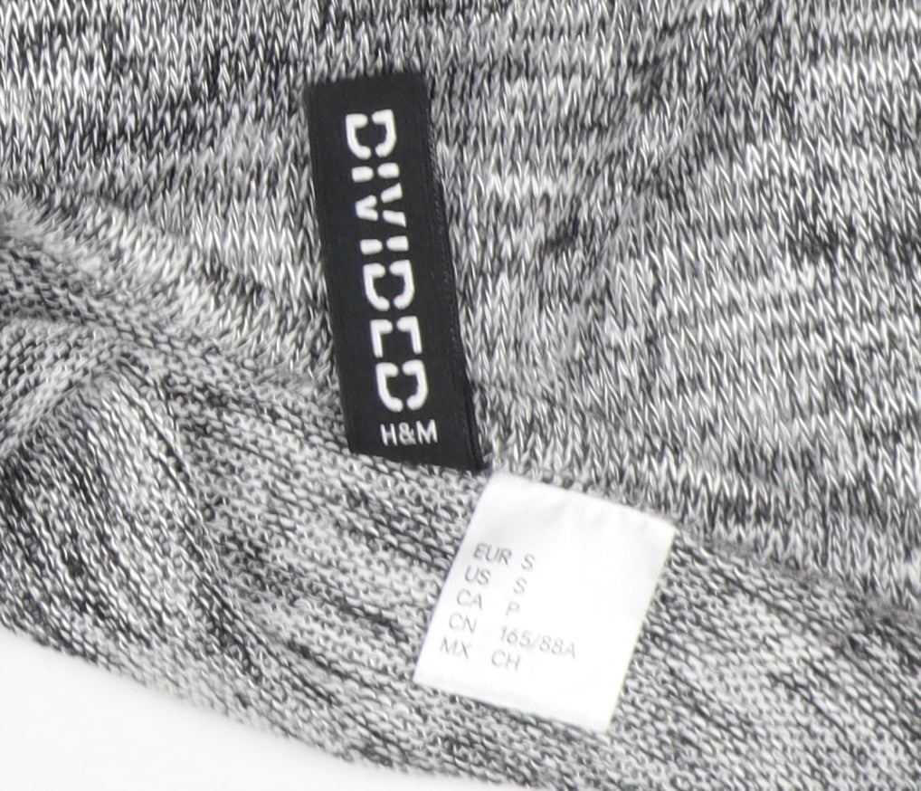 H&M Women Grey Cardigan, Size S, Open-Knit Casual