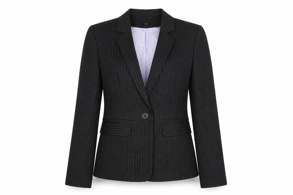 Warehouse Women's Black Pinstripe Jacket Size 10