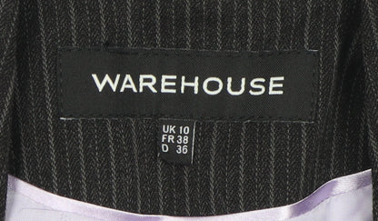 Warehouse Women's Black Pinstripe Jacket Size 10