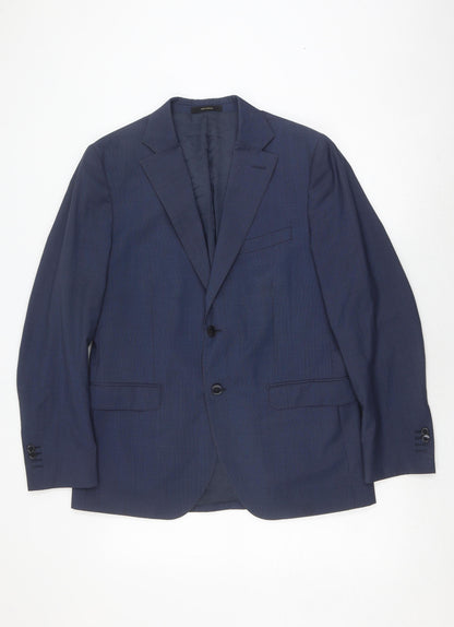 Additional front view of Massimo Dutti Men's Blue Wool Blazer, size 40R