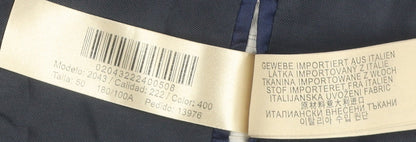 Brand and care label for Massimo Dutti Men's Blue Wool Blazer, size 40R