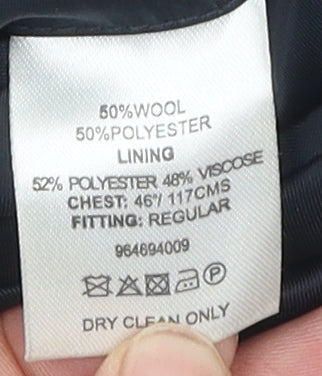 Close-up detail of Savoy Taylors Guild Men's Black Blazer 46R Formal