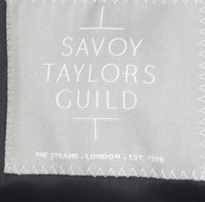 Brand and care label for Savoy Taylors Guild Men's Black Blazer 46R Formal