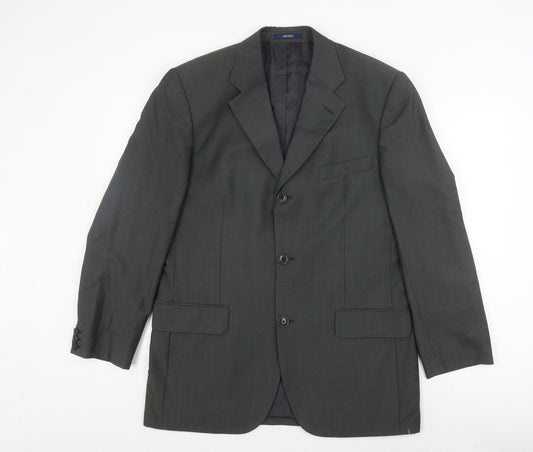 Kenzo Men's Grey Blazer, Size 40R, Wool, Formal Wear
