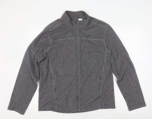 Quechua Men's Grey Fleece Full Zip Jacket XL