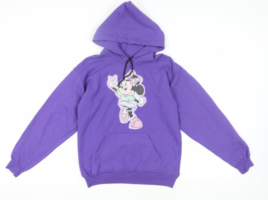 Port and Company Girls Purple Minnie Mouse Hoodie L
