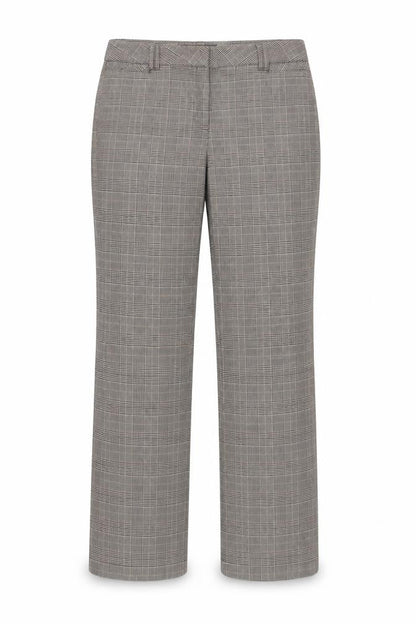 Denver Hayes Women's Grey Check Straight Trousers Size 14