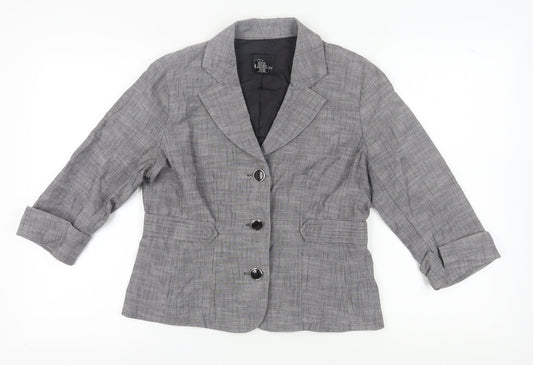 First Option Women's Grey Checked Suit Jacket, Size 14